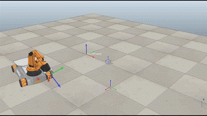 YouBot executing the changed pick-and-place task in simulation